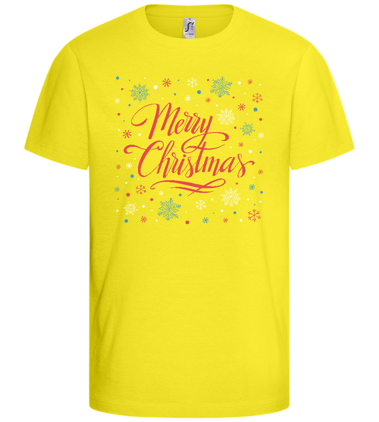 Merry Christmas Snowflakes Design - Basic kids t-shirt_LEMON_front