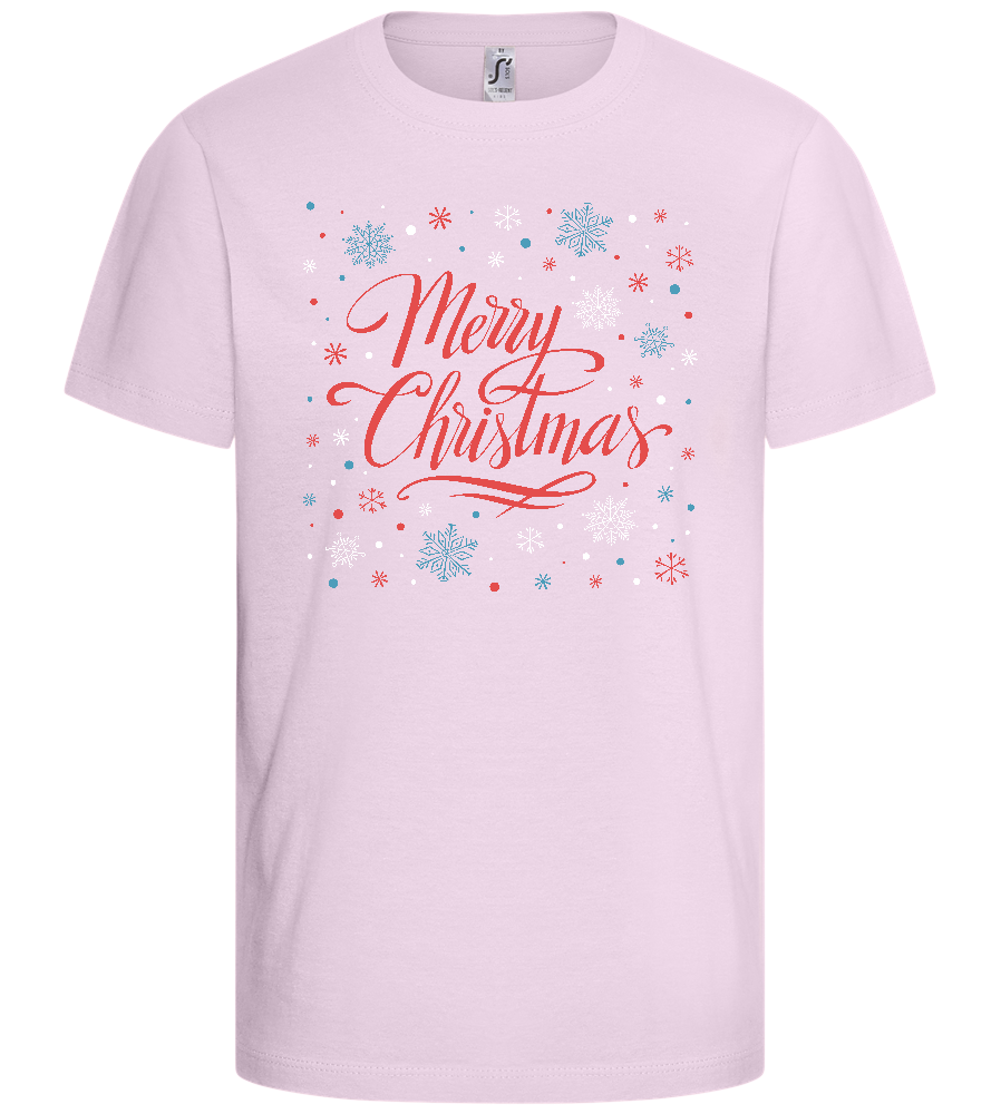 Merry Christmas Snowflakes Design - Basic kids t-shirt_LIGHT PINK_front