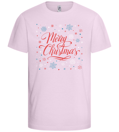 Merry Christmas Snowflakes Design - Basic kids t-shirt_LIGHT PINK_front