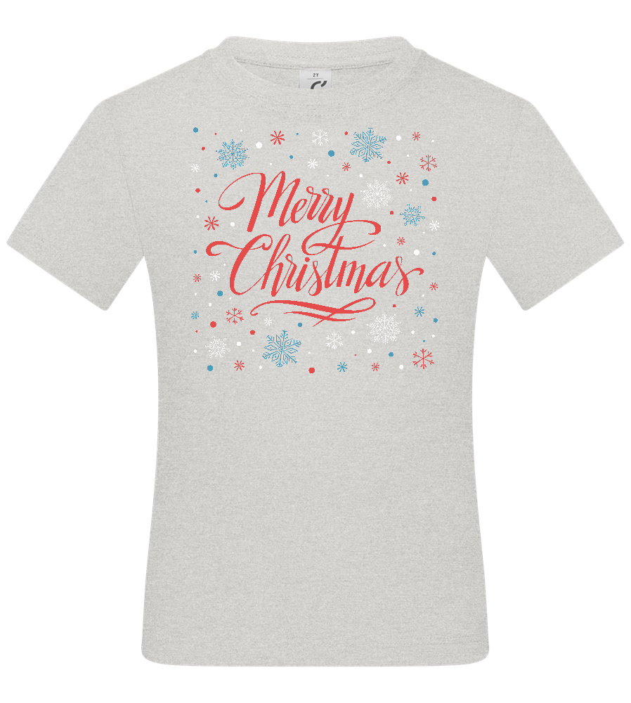 Merry Christmas Snowflakes Design - Basic kids t-shirt_VIBRANT WHITE_front