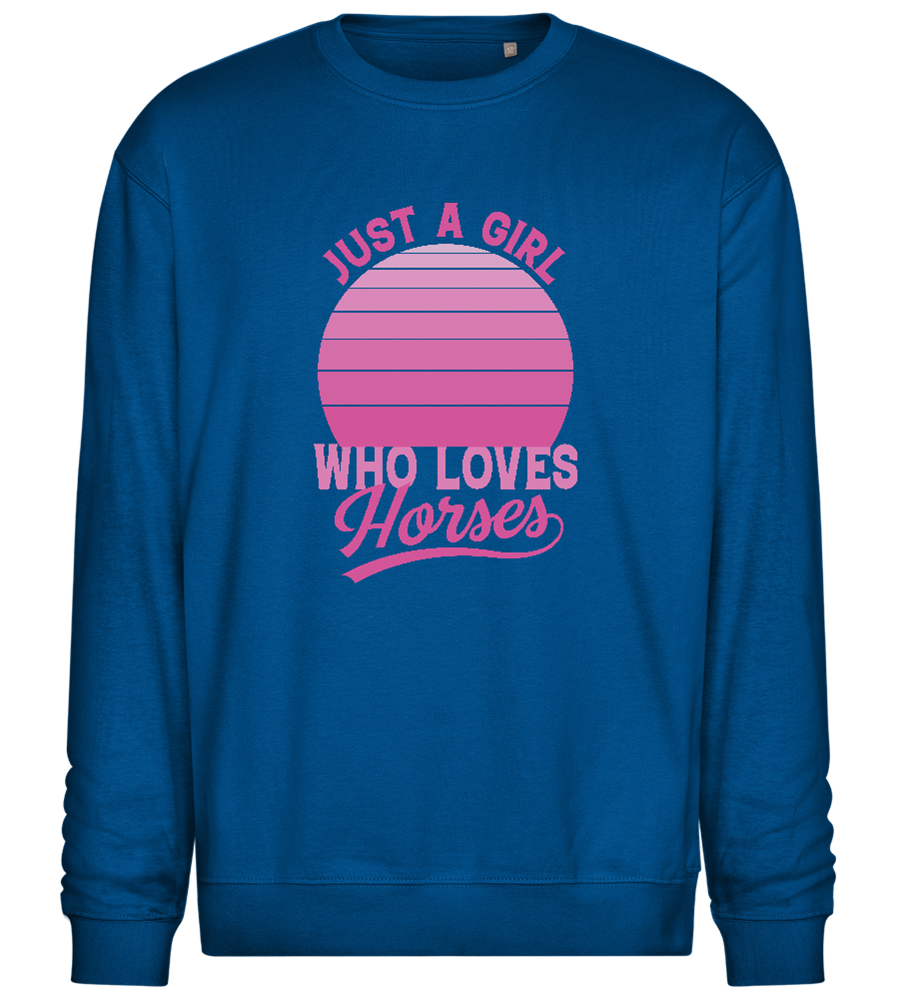 Just a Girl Who Loves Horses Design - Comfort Essential Unisex Sweater_ROYAL_front