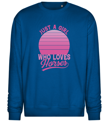 Just a Girl Who Loves Horses Design - Comfort Essential Unisex Sweater_ROYAL_front