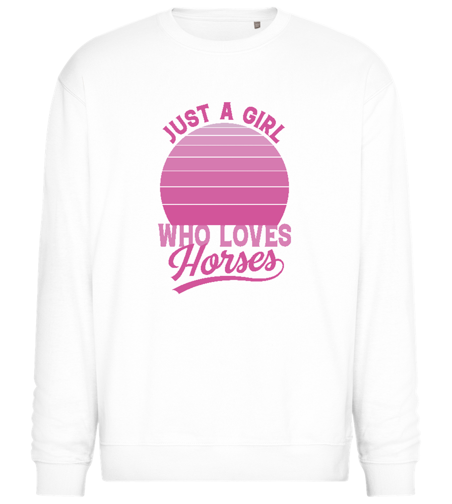 Just a Girl Who Loves Horses Design - Comfort Essential Unisex Sweater_WHITE_front