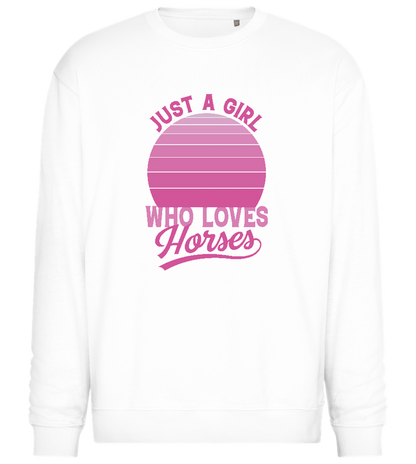 Just a Girl Who Loves Horses Design - Comfort Essential Unisex Sweater_WHITE_front