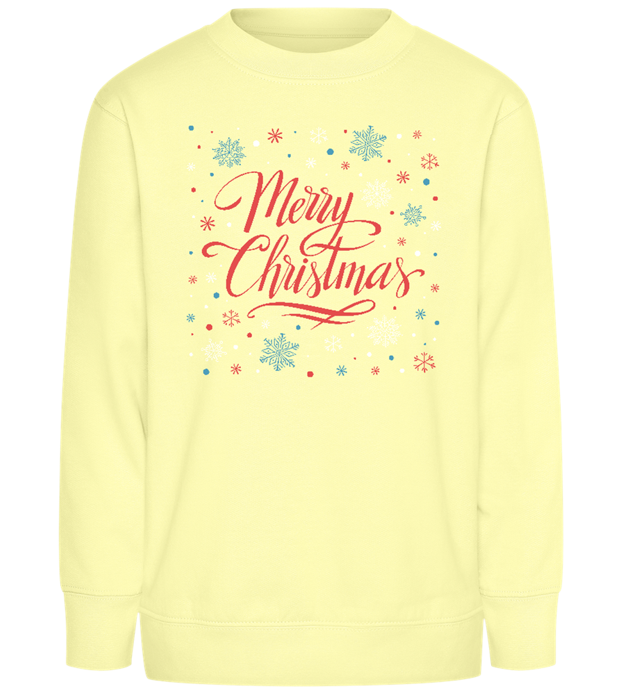 Merry Christmas Snowflakes Design - Comfort Kids Sweater_AMARELO CLARO_front