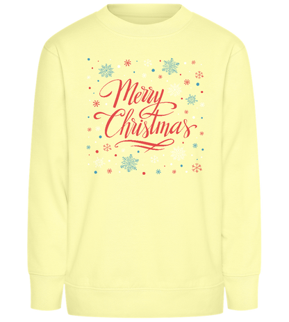 Merry Christmas Snowflakes Design - Comfort Kids Sweater_AMARELO CLARO_front