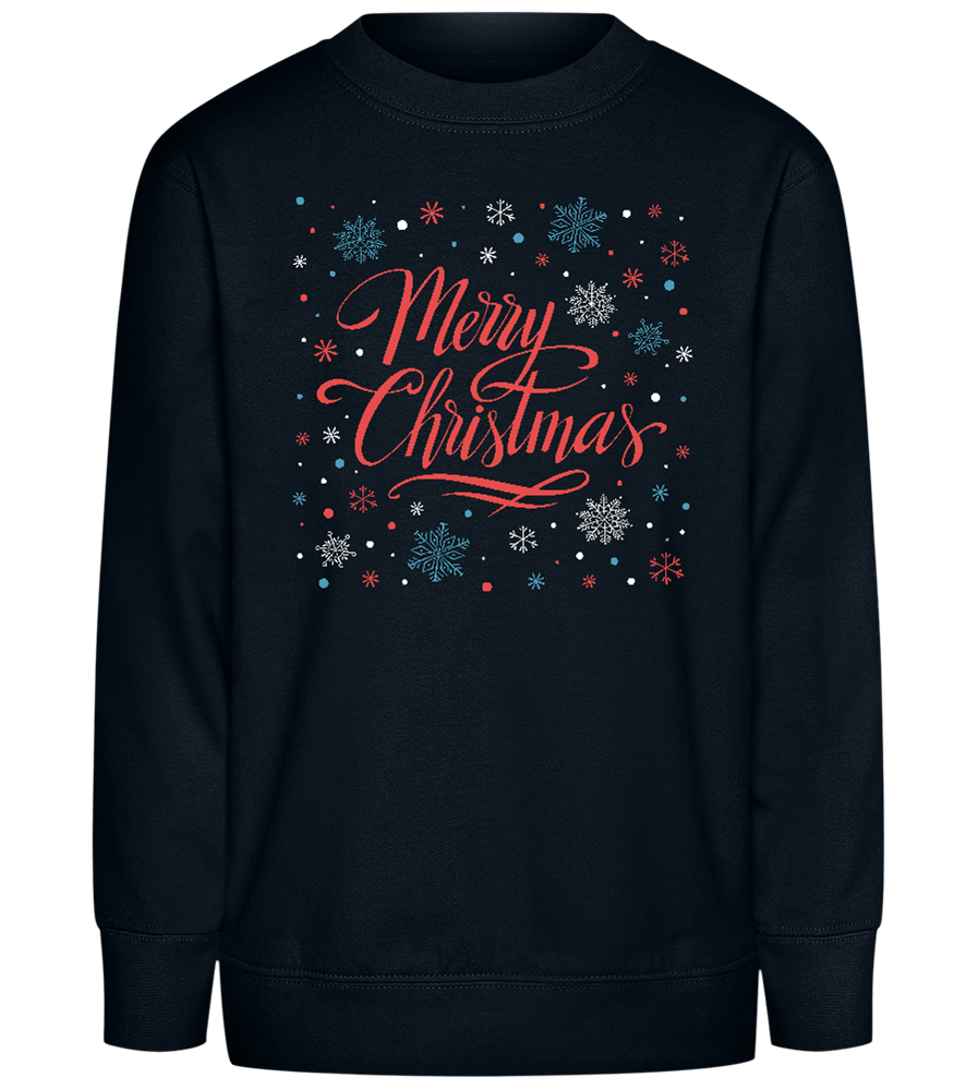 Merry Christmas Snowflakes Design - Comfort Kids Sweater_BLACK_front