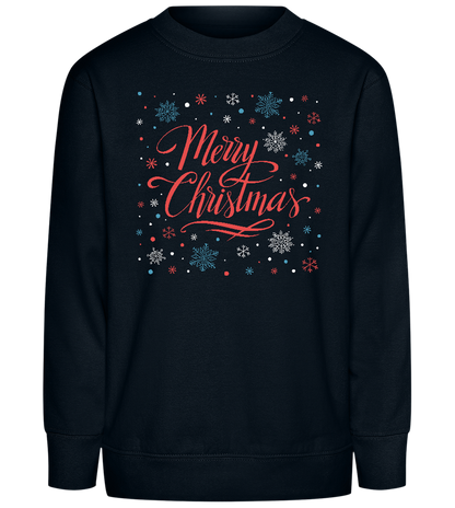 Merry Christmas Snowflakes Design - Comfort Kids Sweater_BLACK_front