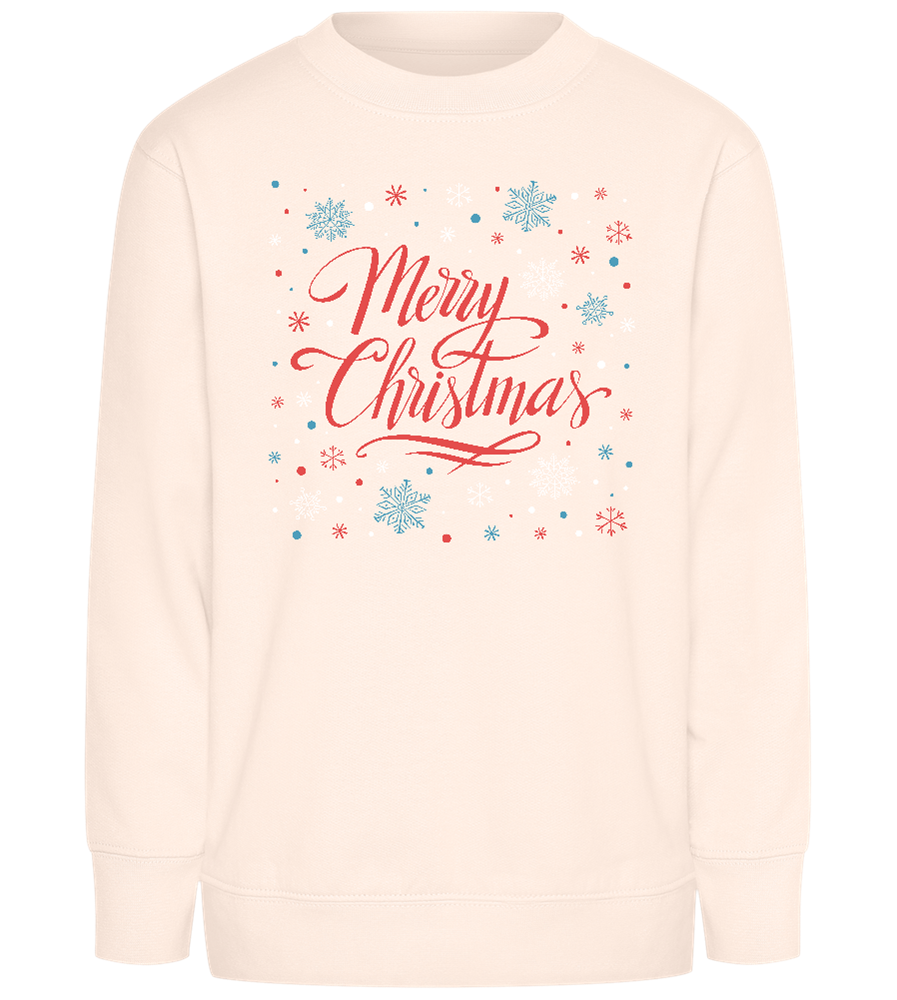 Merry Christmas Snowflakes Design - Comfort Kids Sweater_LIGHT PEACH ROSE_front