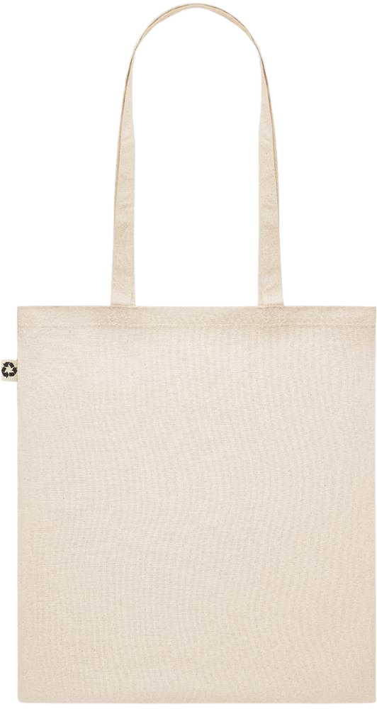 L'amour Gagne Toujours Design - Recycled cotton shopping bag_BEIGE_back