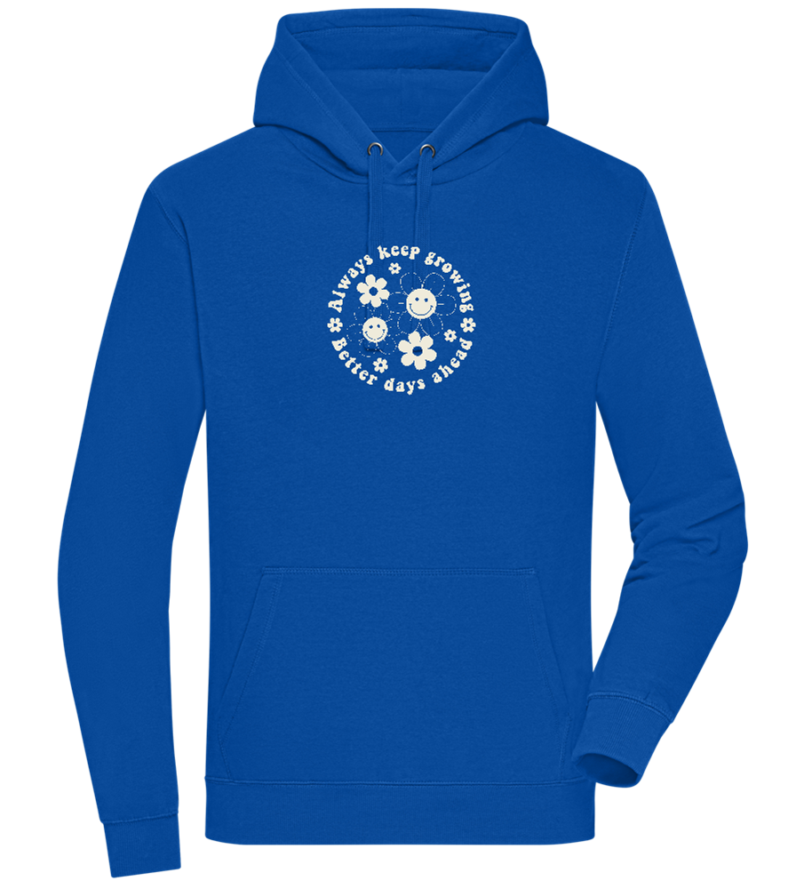 Keep Growing Design - Premium unisex hoodie_ROYAL_front