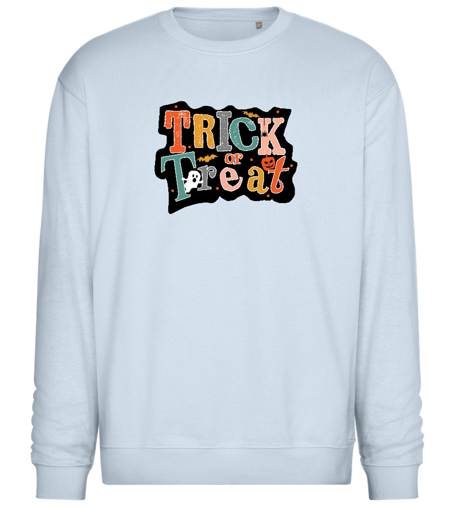 Spooky Trick or Treat Design - Comfort Essential Unisex Sweater_CREAMY BLUE_front