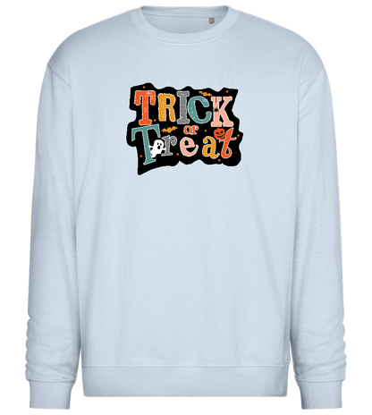 Spooky Trick or Treat Design - Comfort Essential Unisex Sweater_CREAMY BLUE_front