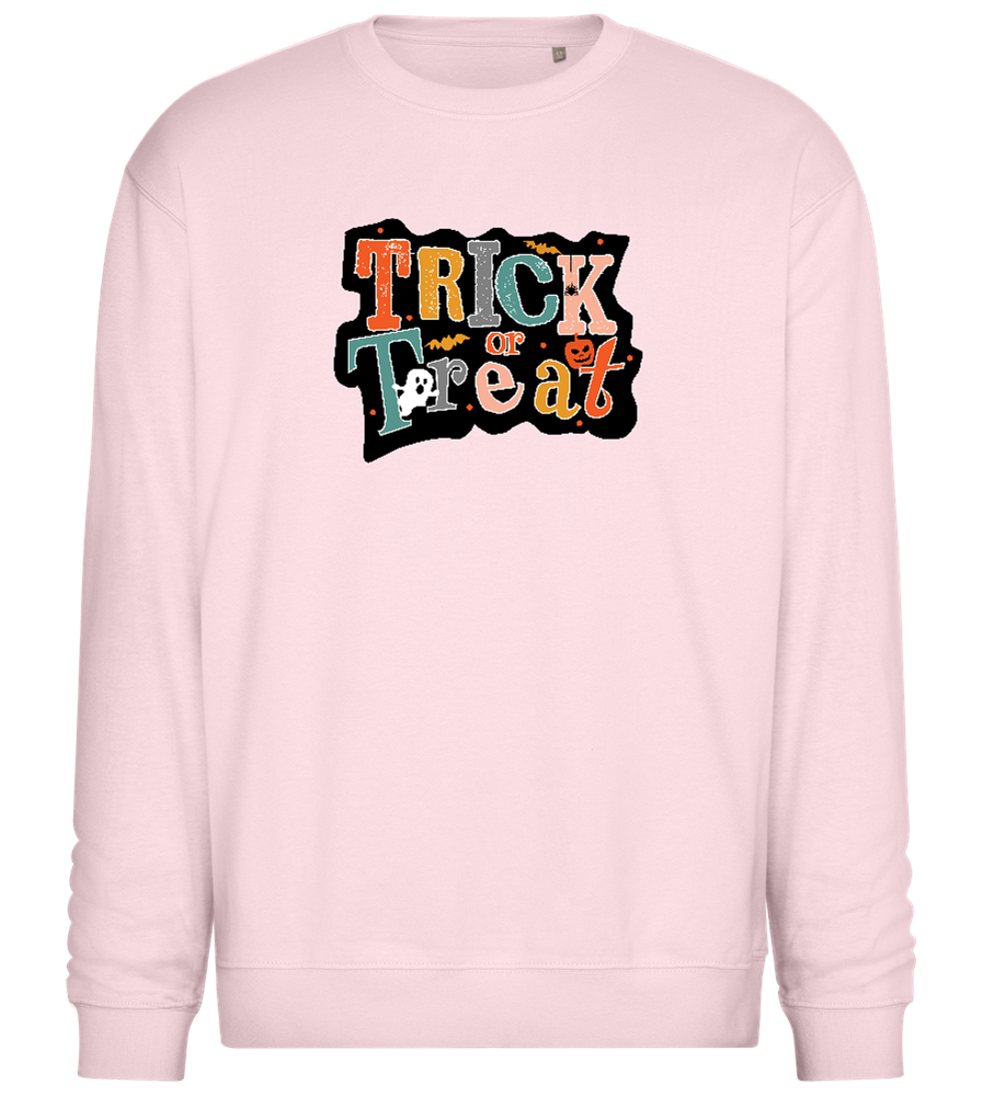 Spooky Trick or Treat Design - Comfort Essential Unisex Sweater_LIGHT PEACH ROSE_front