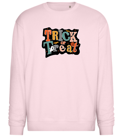 Spooky Trick or Treat Design - Comfort Essential Unisex Sweater_LIGHT PEACH ROSE_front