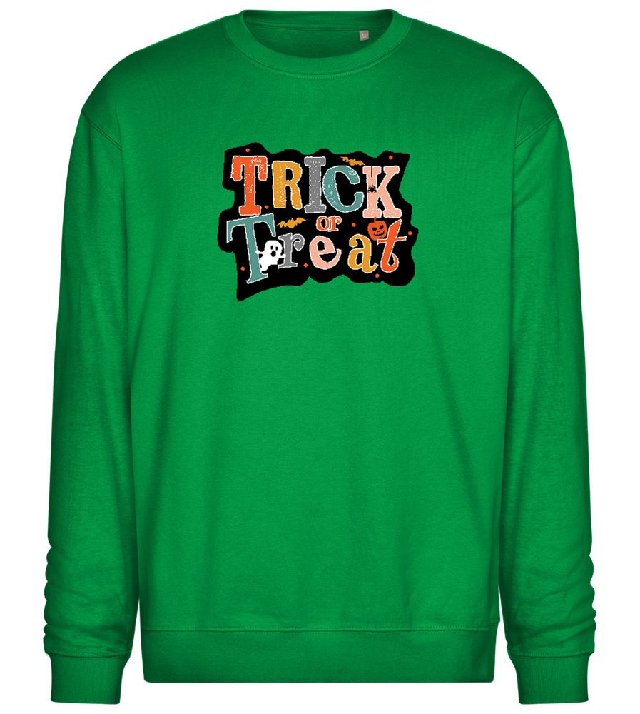 Spooky Trick or Treat Design - Comfort Essential Unisex Sweater_MEADOW GREEN_front