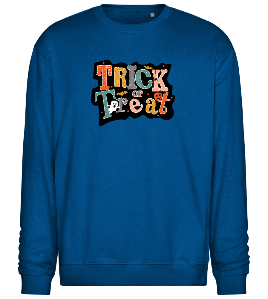 Spooky Trick or Treat Design - Comfort Essential Unisex Sweater_ROYAL_front