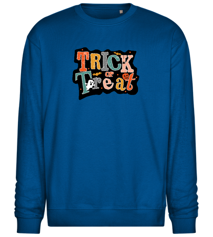 Spooky Trick or Treat Design - Comfort Essential Unisex Sweater_ROYAL_front