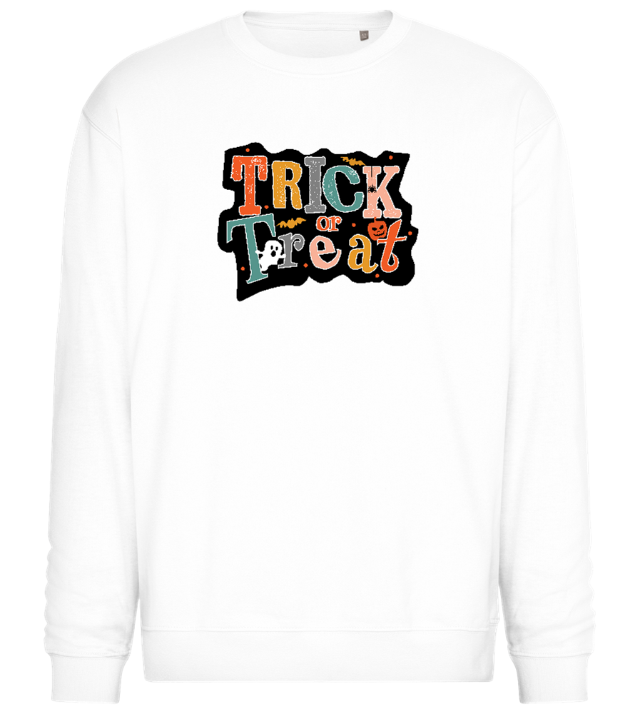 Spooky Trick or Treat Design - Comfort Essential Unisex Sweater_WHITE_front