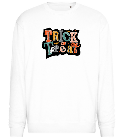 Spooky Trick or Treat Design - Comfort Essential Unisex Sweater_WHITE_front