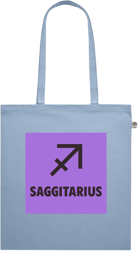 Zodiac Saggitarius Design - Premium colored organic cotton shopping bag_BABY BLUE_front