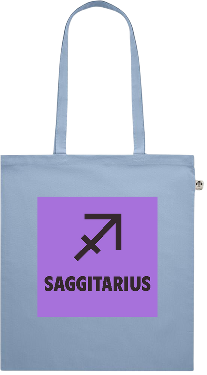 Zodiac Saggitarius Design - Premium colored organic cotton shopping bag_BABY BLUE_front