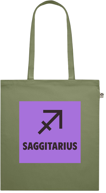 Zodiac Saggitarius Design - Premium colored organic cotton shopping bag_GREEN_front