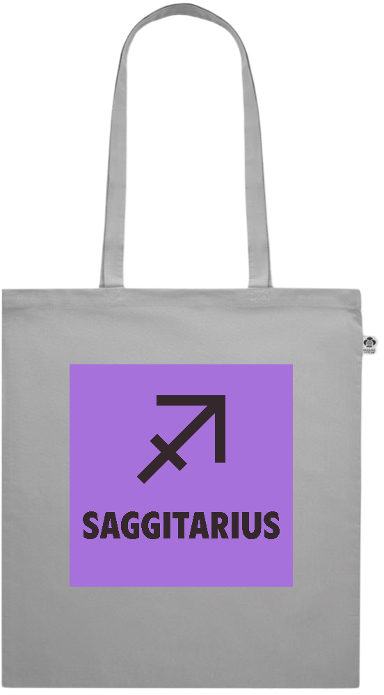 Zodiac Saggitarius Design - Premium colored organic cotton shopping bag_GREY_front