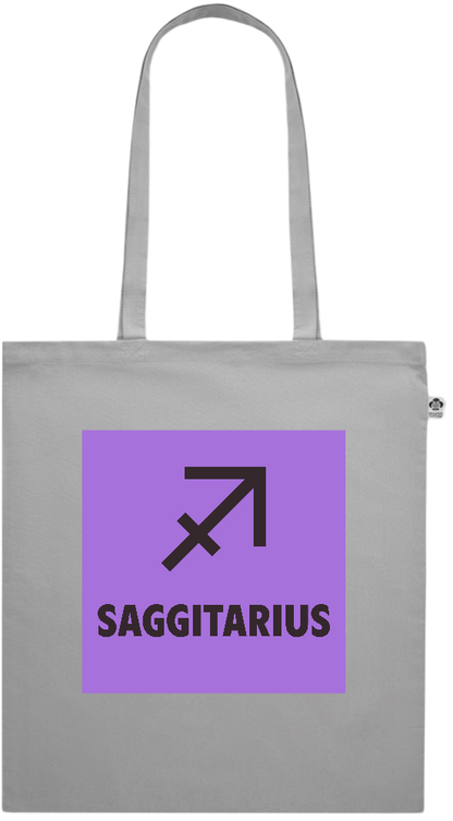 Zodiac Saggitarius Design - Premium colored organic cotton shopping bag_GREY_front