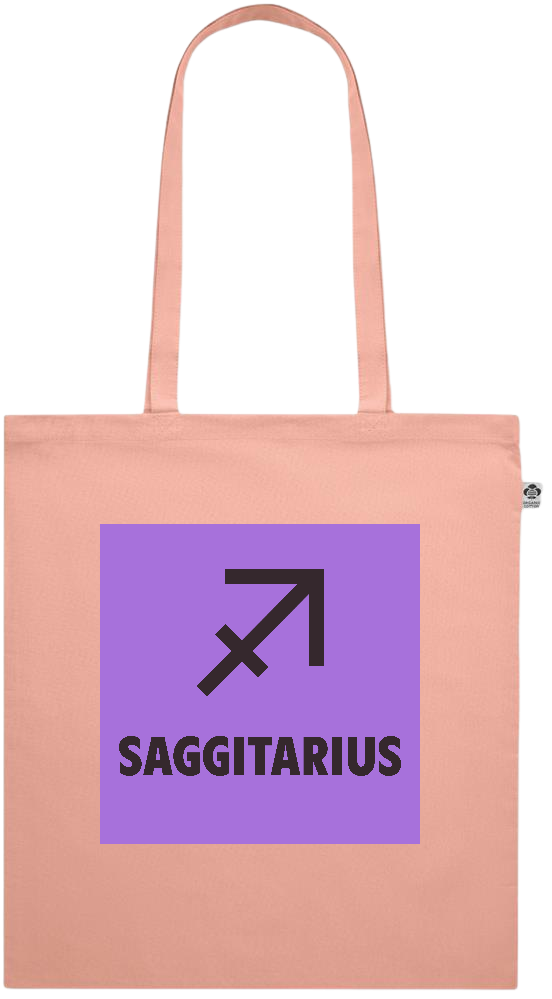 Zodiac Saggitarius Design - Premium colored organic cotton shopping bag_ORANGE_front