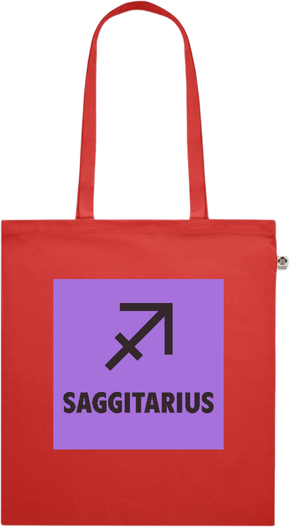 Zodiac Saggitarius Design - Premium colored organic cotton shopping bag_RED_front