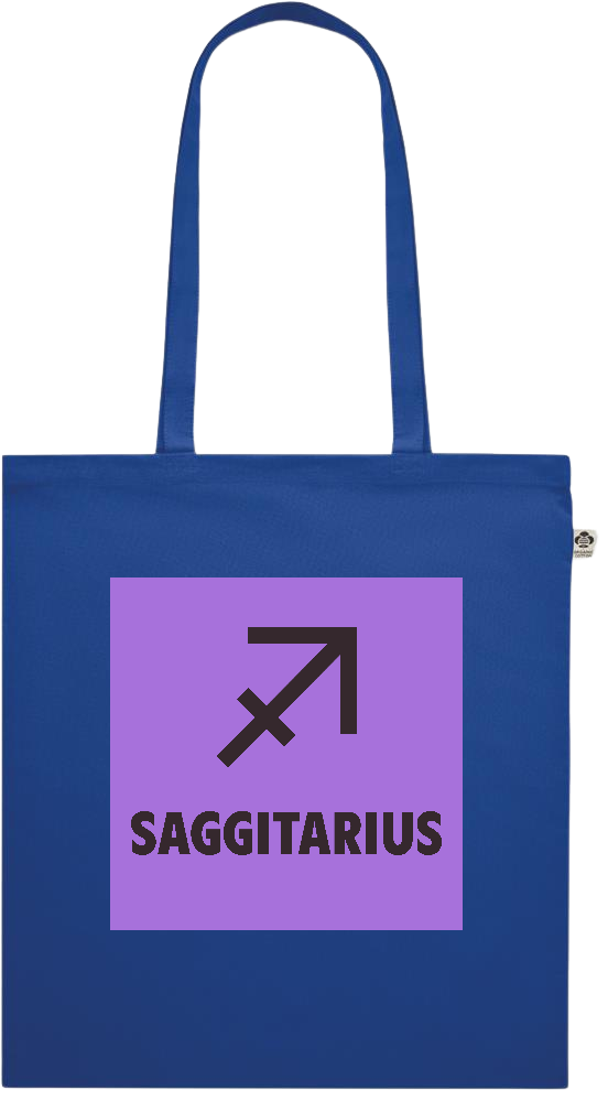 Zodiac Saggitarius Design - Premium colored organic cotton shopping bag_ROYAL BLUE_front