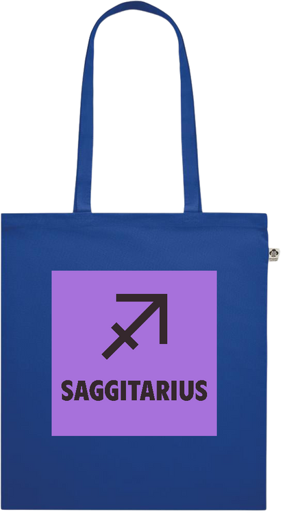 Zodiac Saggitarius Design - Premium colored organic cotton shopping bag_ROYAL BLUE_front