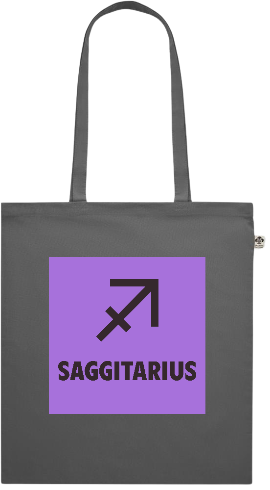 Zodiac Saggitarius Design - Premium colored organic cotton shopping bag_STONE GREY_front