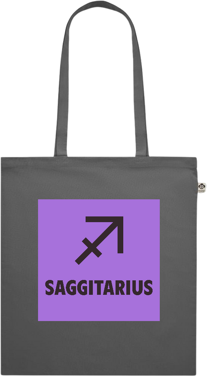 Zodiac Saggitarius Design - Premium colored organic cotton shopping bag_STONE GREY_front