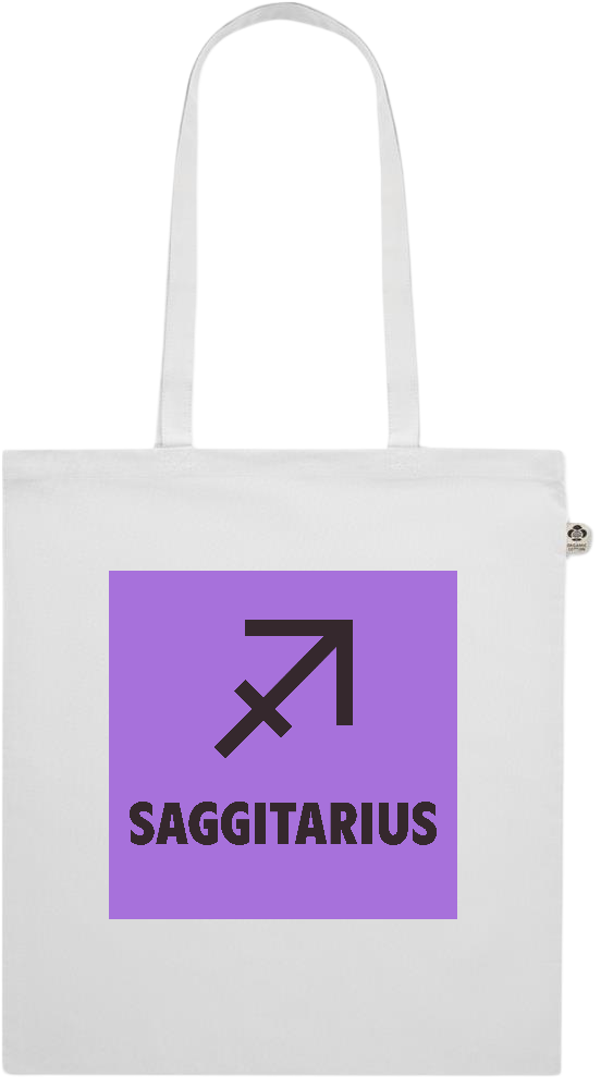 Zodiac Saggitarius Design - Premium colored organic cotton shopping bag_WHITE_front