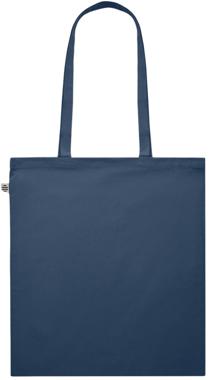 Zodiac Saggitarius Design - Premium colored organic cotton shopping bag_BLUE_back