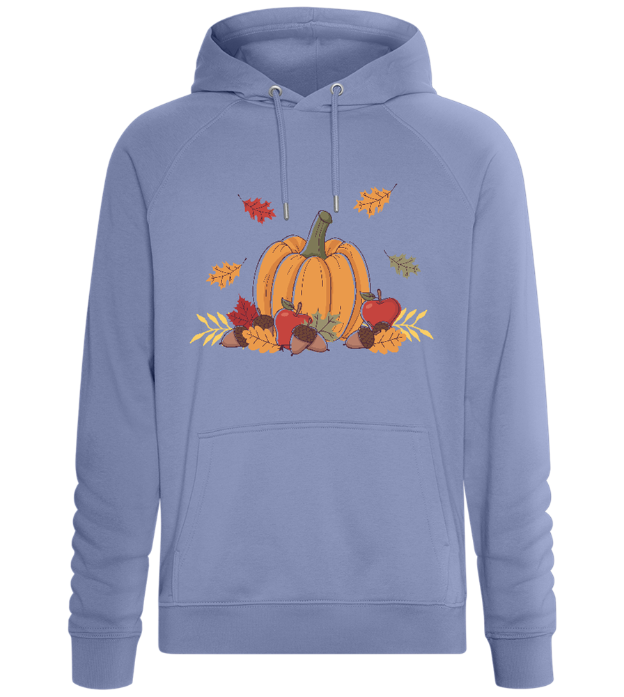 Warm Autumn Leaves Design - Comfort unisex hoodie_BLUE_front