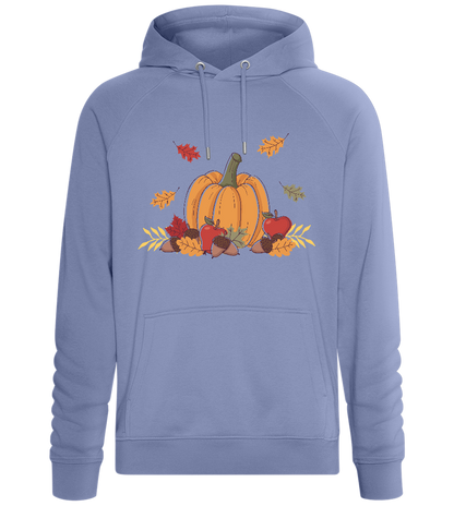 Warm Autumn Leaves Design - Comfort unisex hoodie_BLUE_front