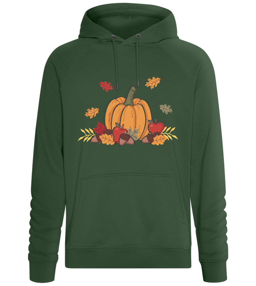 Warm Autumn Leaves Design - Comfort unisex hoodie_GREEN BOTTLE_front