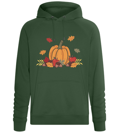 Warm Autumn Leaves Design - Comfort unisex hoodie_GREEN BOTTLE_front