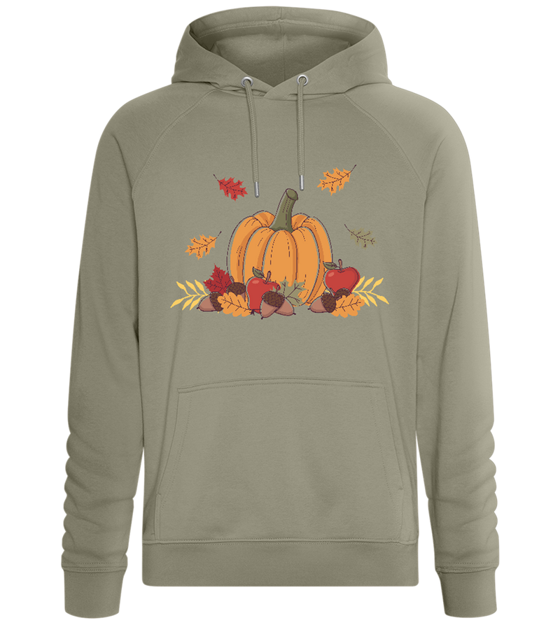 Warm Autumn Leaves Design - Comfort unisex hoodie_KHAKI_front