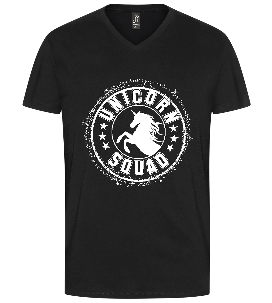 Unicorn Squad Logo Design - Premium men's v-neck t-shirt_DEEP BLACK_front