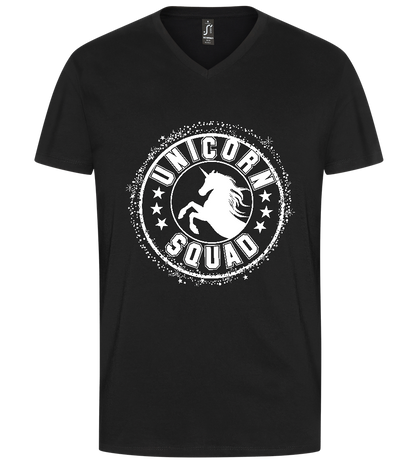 Unicorn Squad Logo Design - Premium men's v-neck t-shirt_DEEP BLACK_front