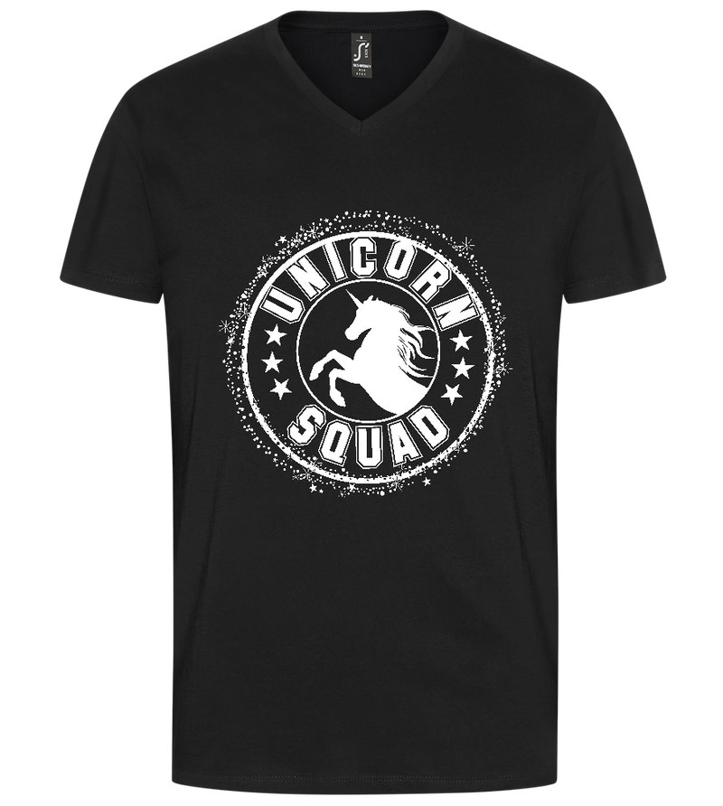 Unicorn Squad Logo Design - Premium men's v-neck t-shirt_DEEP BLACK_front