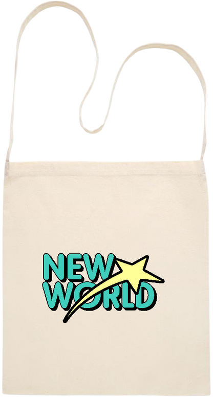 New World Design - Essential cross shoulder cotton tote bag_BEIGE_front