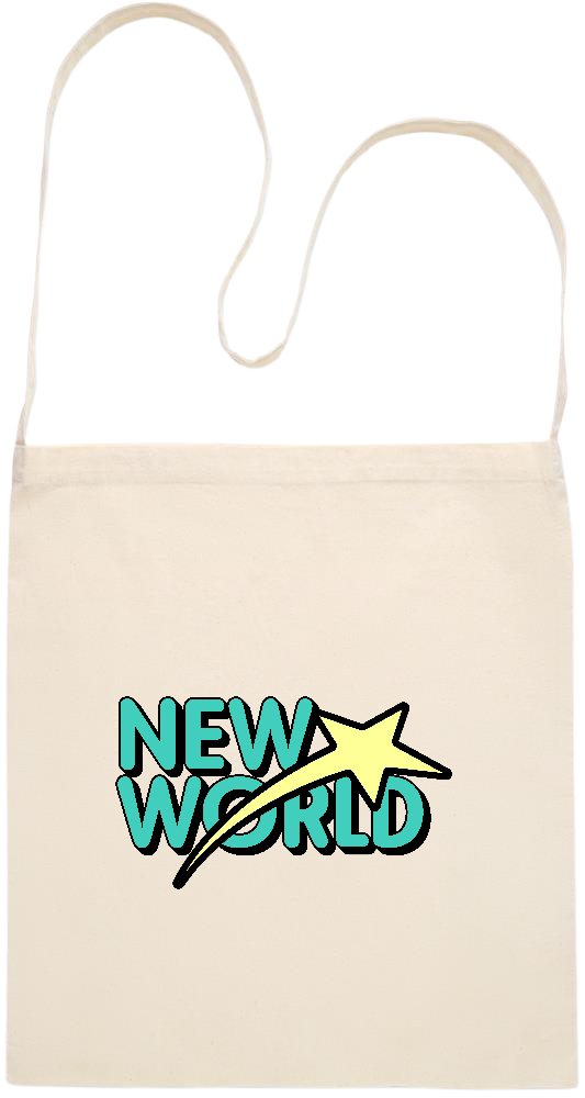 New World Design - Essential cross shoulder cotton tote bag_BEIGE_front