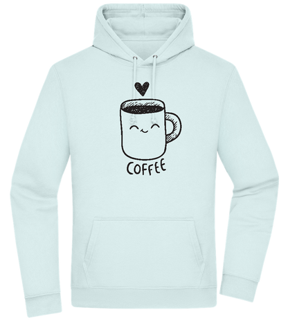 Smiling Coffee Design - Premium Essential Unisex Hoodie_ARCTIC BLUE_front