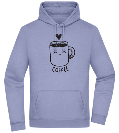 Smiling Coffee Design - Premium Essential Unisex Hoodie_BLUE_front