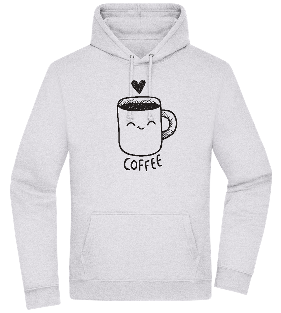 Smiling Coffee Design - Premium Essential Unisex Hoodie_ORION GREY II_front